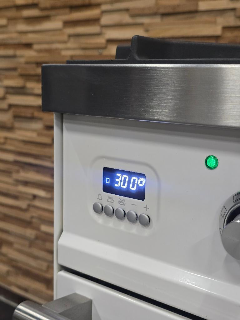 🔥Luxe Fornuis Boretti 100 cm wit + rvs 6 pits 300 oven, Ophalen, 60 cm of meer, Zo goed als nieuw, Energieklasse A of zuiniger
