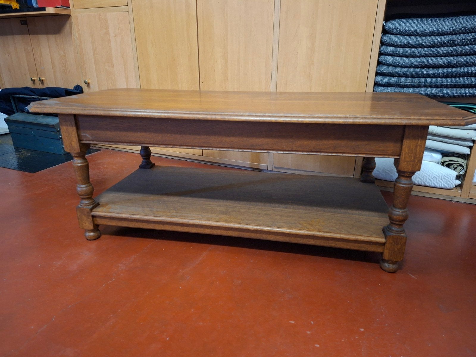 massief eiken salontafel, Ophalen