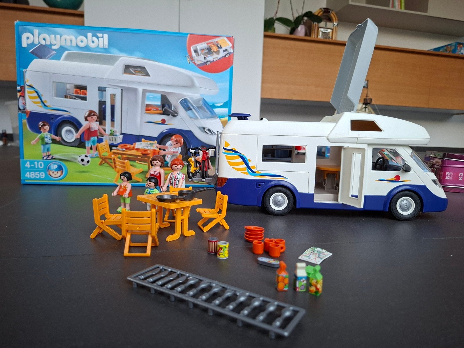 Playmobil 4859 grote kampeerwagen, Enfants & Bébés, Véhicule, Family fun, Comme neuf, Kit complet