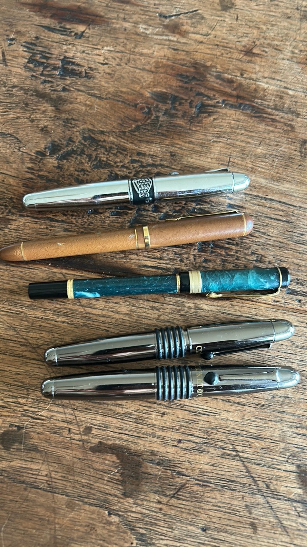 4 pennen en 1  balpen, Verzamelen, Ophalen, Zo goed als nieuw, Vulpen