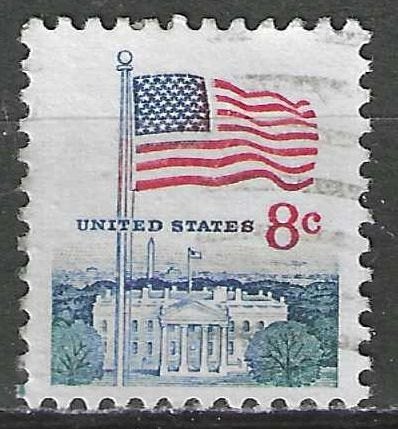 États-Unis 1971 - Yvert 923 - Maison Blanche et drapeau (ST), Timbres & Monnaies, Envoi, Affranchi
