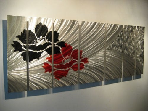 " Metal 2 Flowers " prachtig 7 luik Metal Art, Antiquités & Art, Art | Peinture | Moderne, Métal, Technique mixte, Édition limitée