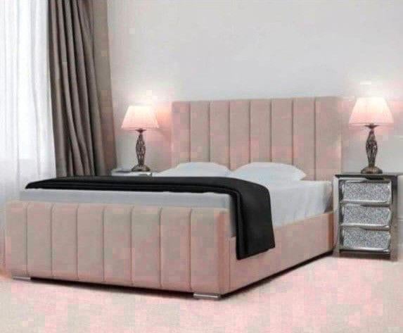 Luxe fluwelen bed – elegant design met premium comfort, Envoi, Neuf, Noir