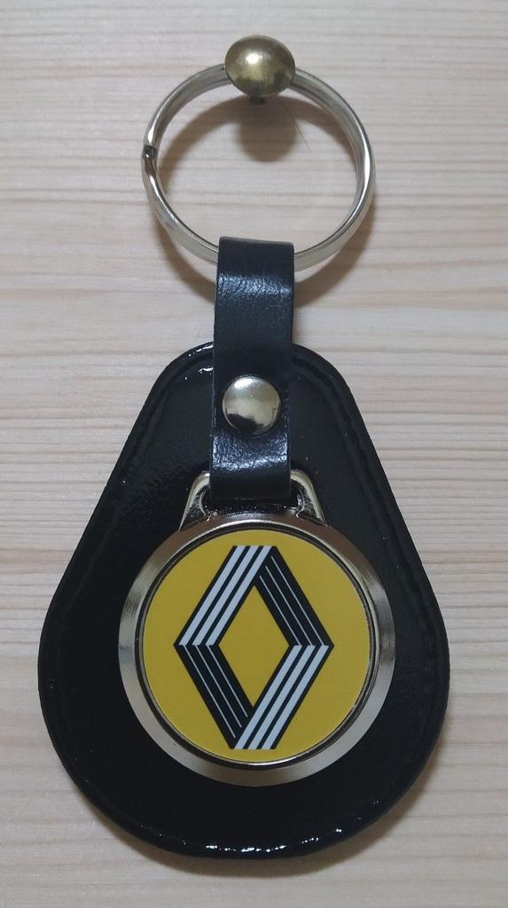 RENAULT Sleutelhanger met logo . Zwart leer, -, Renault, -, Nieuw