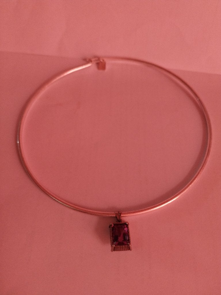 NIEUWE HALSKETTING EN ECHTE AMETHIST VAN 4 KARAAT ZILVER 925, Nieuw, Ophalen of Verzenden, Met edelsteen, Zilver