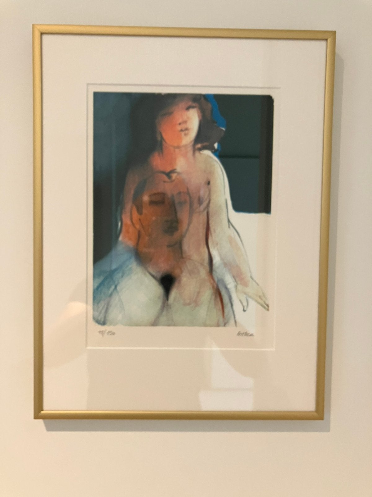 Colette Bitker litho en 2 boeken kunst, Antiek en Kunst, Gesigneerd, Ophalen, Personages en Fantasiefiguren, Lithografie