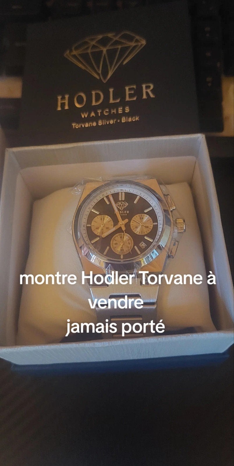 montre Hodler Torvane gris argenté, Handtassen en Accessoires, Staal, Staal, Polshorloge, Nieuw