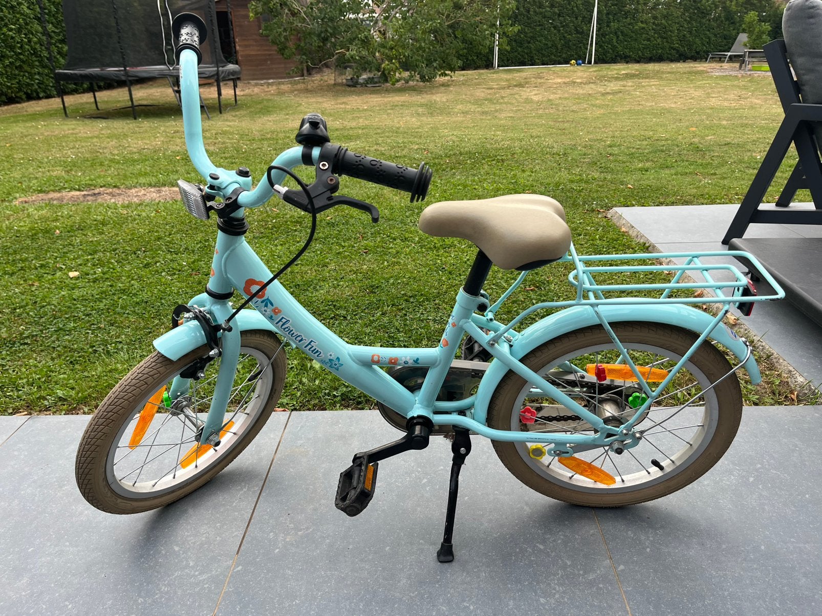 Kinderfiets 16 inch Bike Fun Kids (BFK), Fietsen en Brommers, Ophalen, Zo goed als nieuw, Terugtraprem, 16 tot 20 inch