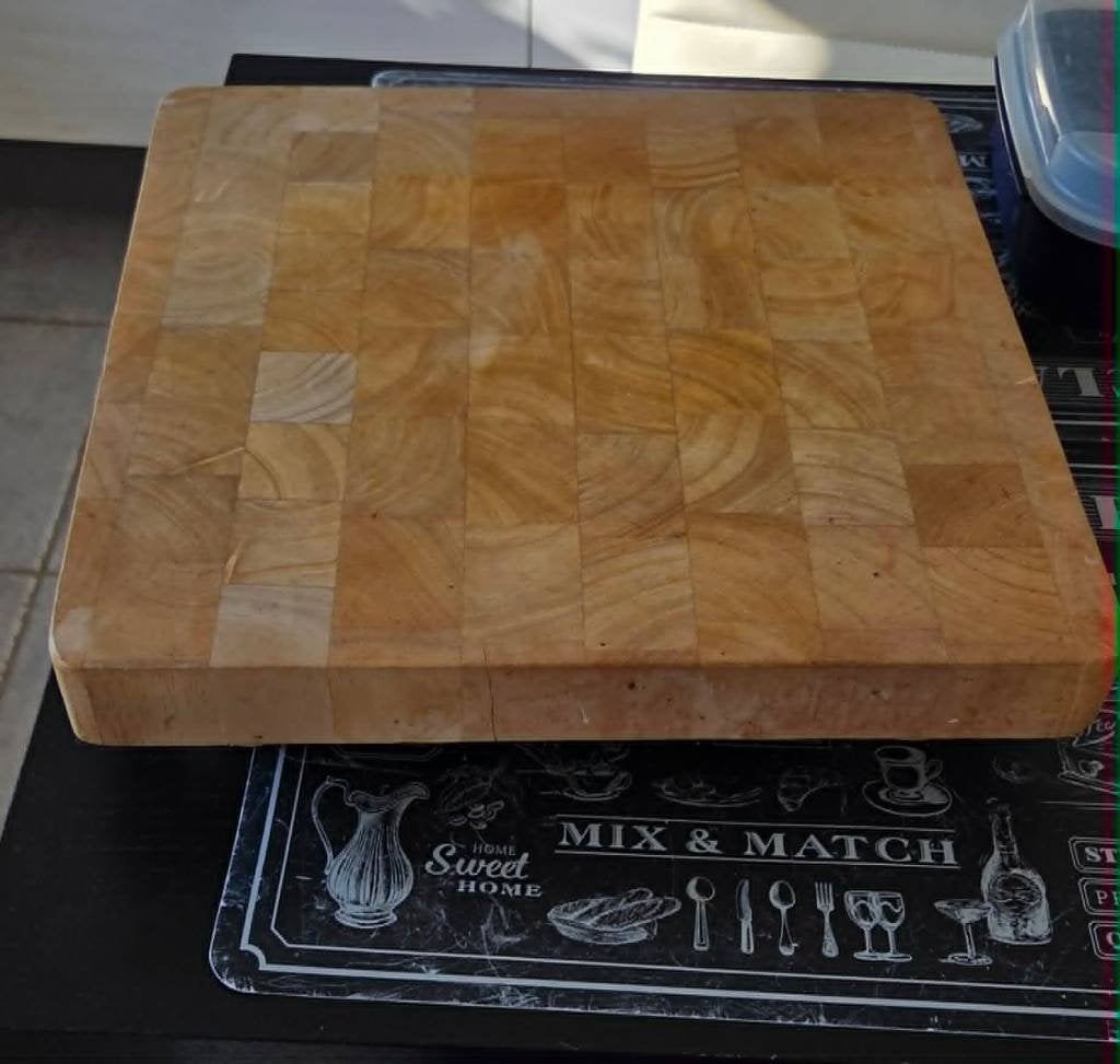 grote slagers blok - snijplank 35 x35 x 4, Ophalen, Minder dan 50 cm, Zo goed als nieuw, Minder dan 25 cm