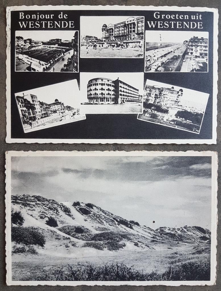 Westende ( 0,50 euro / postkaart ), Ophalen of Verzenden, 1940 tot 1960, Gelopen, West-Vlaanderen