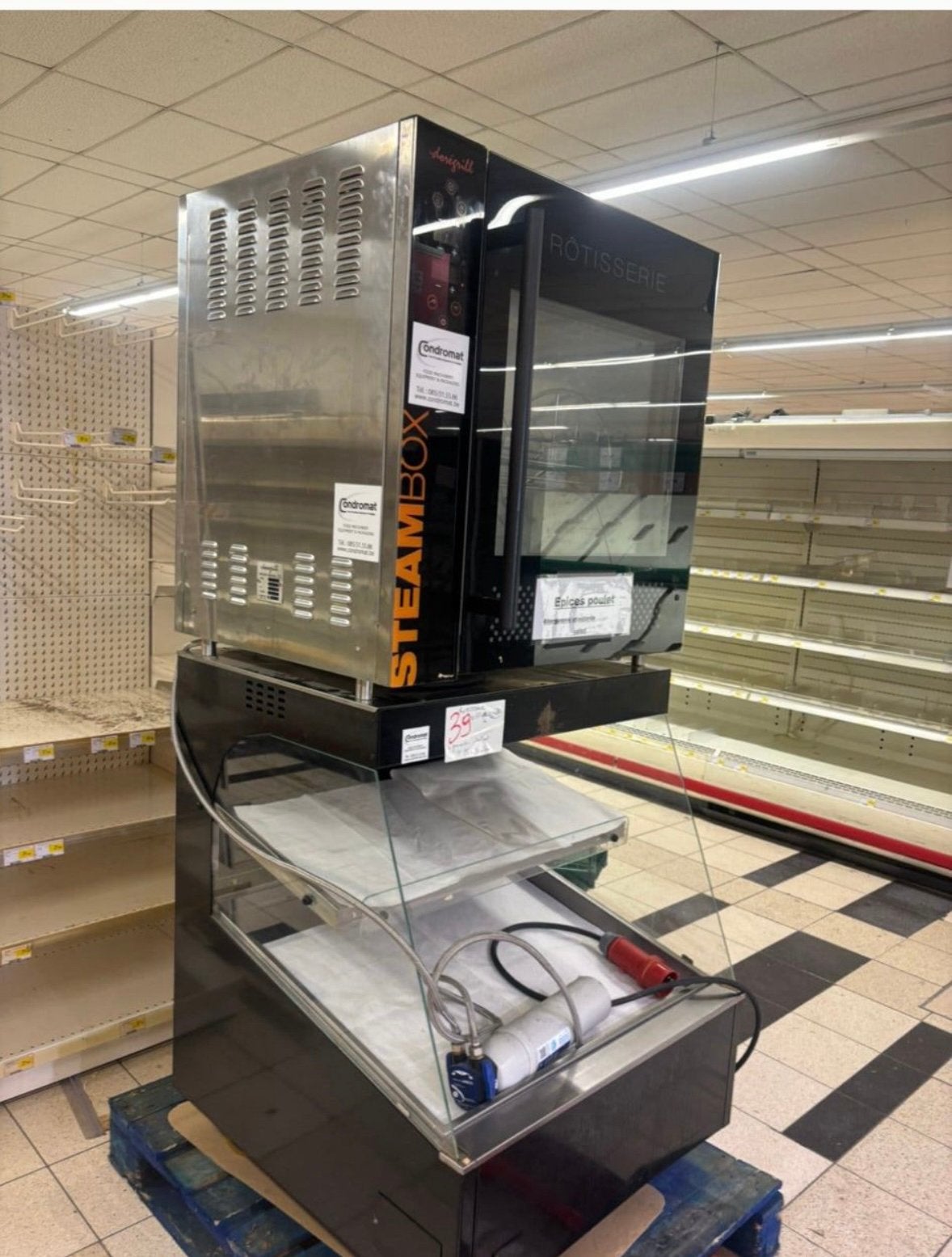 Rôtissoire Doregrill Steambox 4 + vitrine chauffante pro, Articles professionnels, Enlèvement