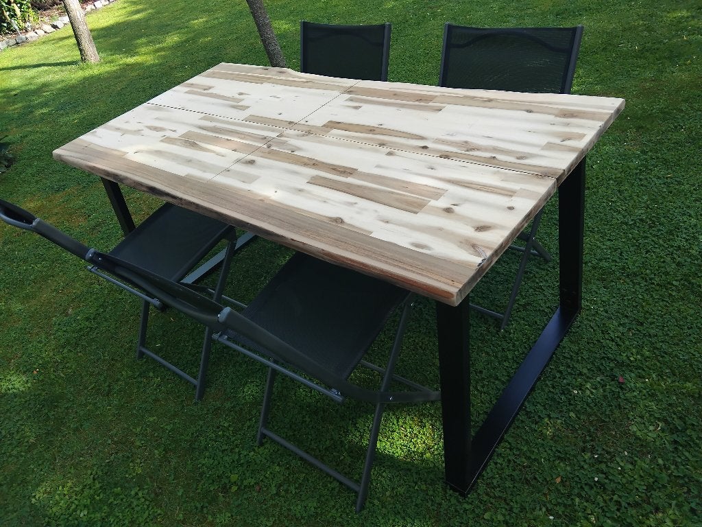 tuintafel massief hout + 4 stoelen alles nieuw, Tuin en Terras, Ophalen, Nieuw, Hout