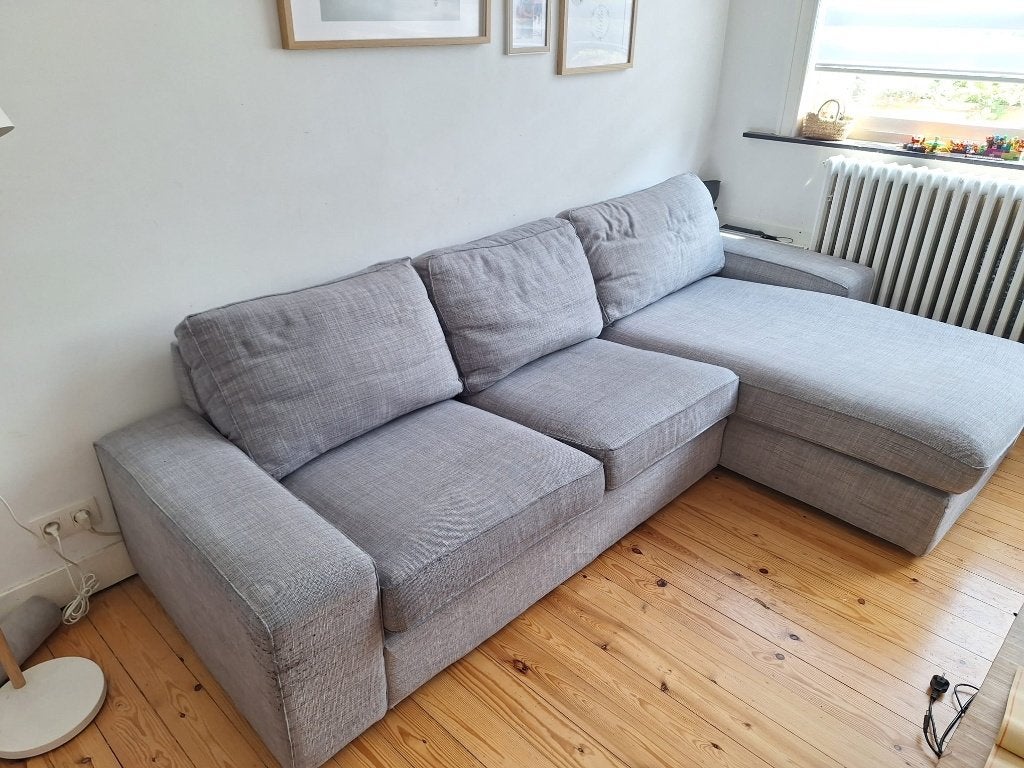 Canapé Kivik gris clair à vendre, 250 à 300 cm, Banc d'angle, Enlèvement, Utilisé