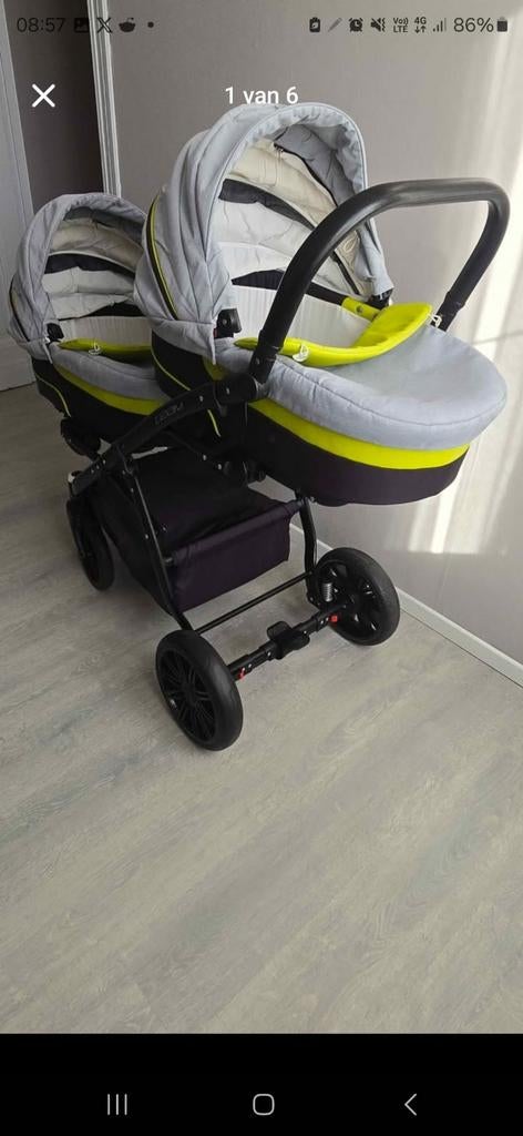 Prachtige tweelingbuggy + toebehoren, Ophalen