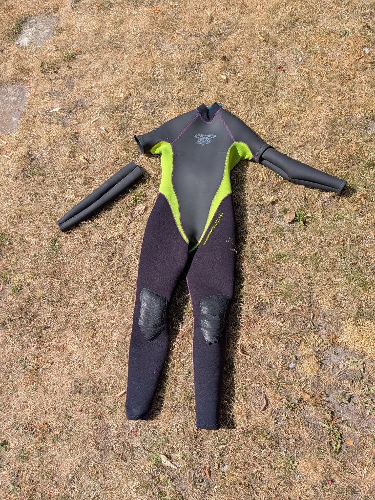 windsurf wetsuit surfpak dames 1m70, Watersport en Boten, Watersportkleding, Ophalen, Wetsuit, Gebruikt, Gul