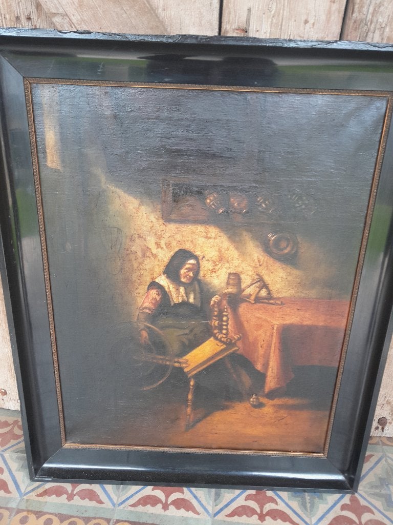 Schilderij, Antiquités & Art, Peint à la main, Portrait ou Personnes, Peinture à l'huile, Enlèvement