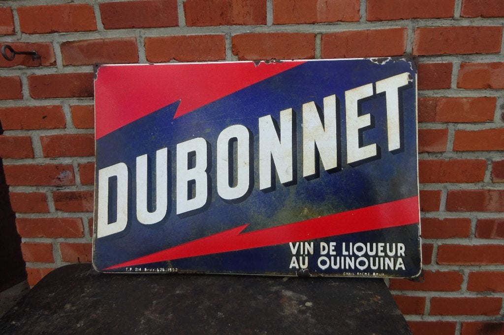 Dubonnet 1952 plaque émaillée originale, Collections, Enlèvement, Utilisé, Panneau publicitaire
