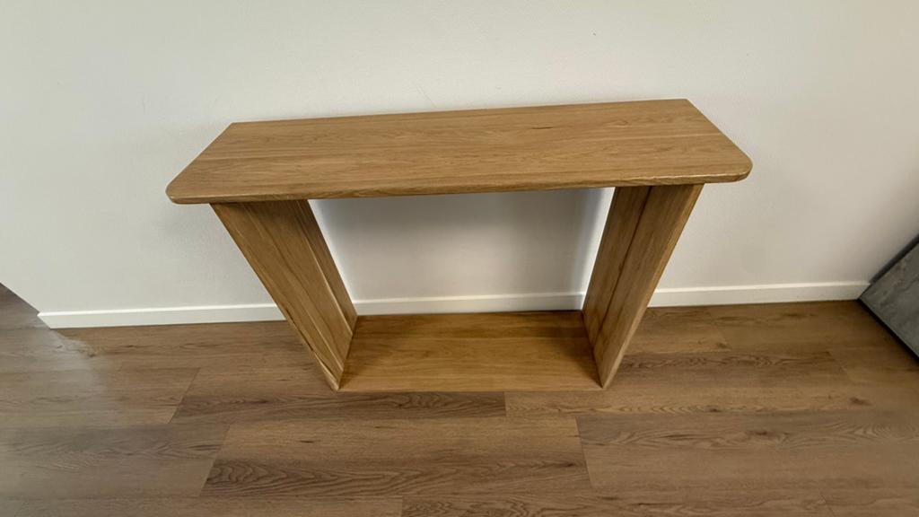 Handgemaakte console tafel van massief eikenhout, Ophalen, Nieuw, Eikenhout