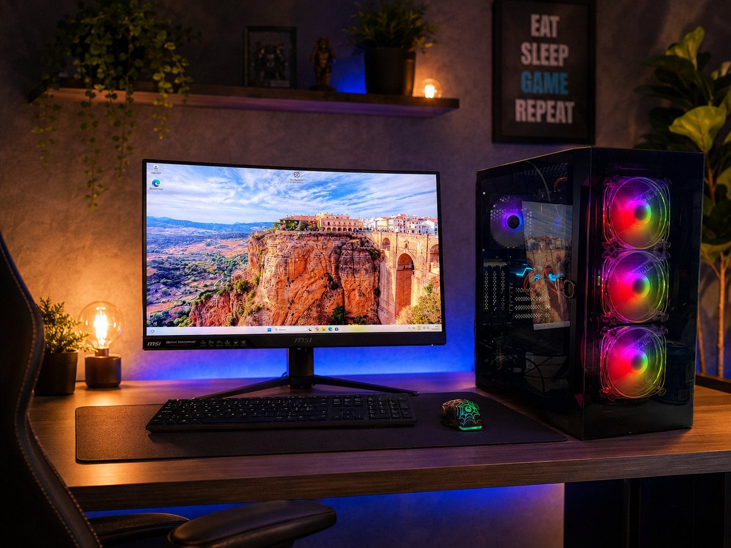Complete Gaming Setup  MSI i5 9Gen, Computers en Software, Desktop Pc's, Ophalen, Zo goed als nieuw