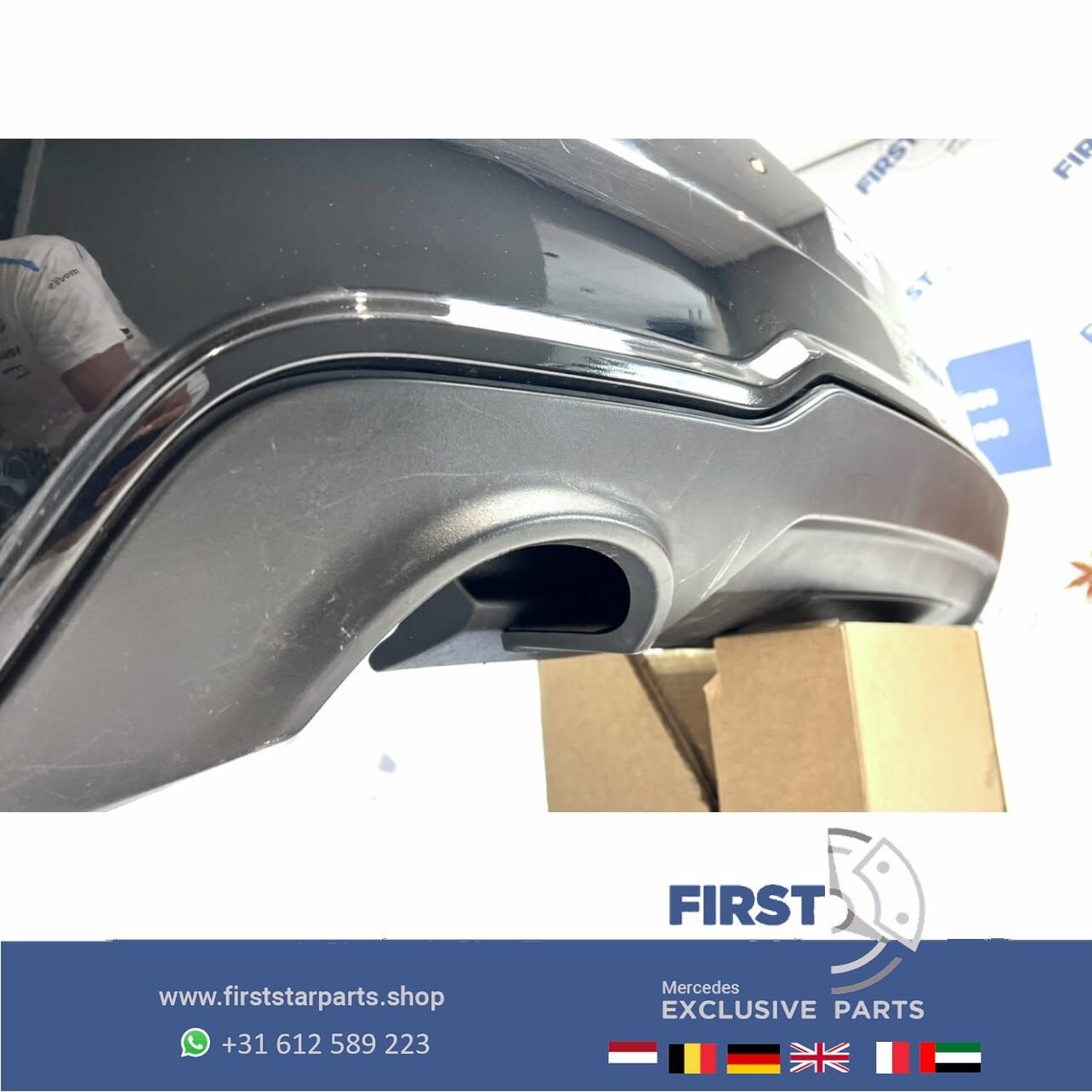 W204 AMG FACELIFT ACHTERBUMPER + DIFFUSER Mercedes C Klasse, Gebruikt, -, Ophalen of Verzenden, Achter