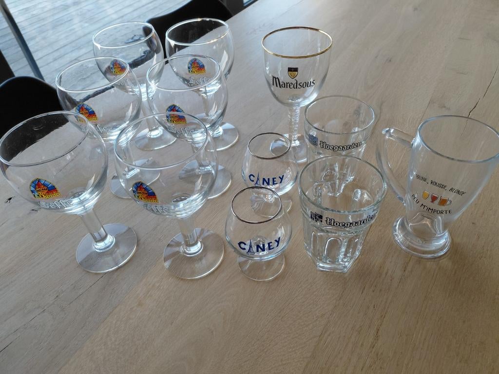 6 verres à Leffe + 6 verres à bière divers, Collections, Marques de bière, Enlèvement, Leffe