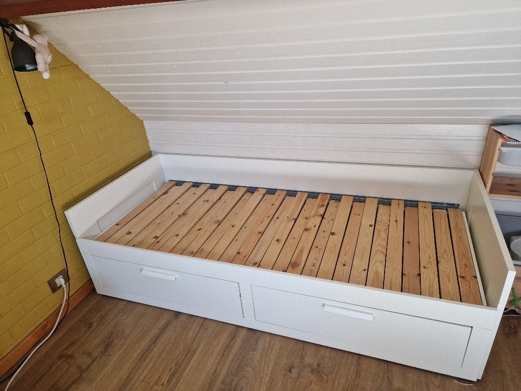 Uitschuifbaar bed, Huis en Inrichting, Slaapkamer | Bedden, Ophalen, Eenpersoons, Wit, 80 cm