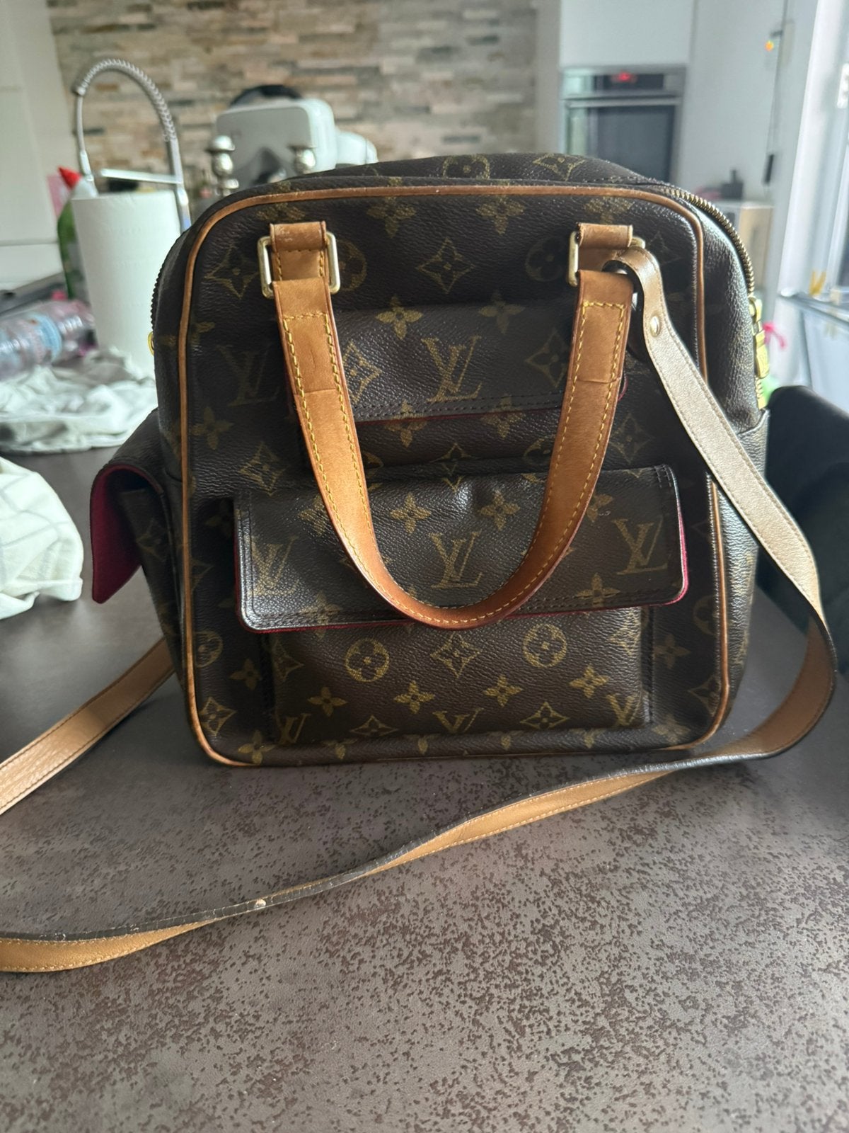 Louis Vuitton vintage bag, Ophalen of Verzenden, Zo goed als nieuw, Bruin