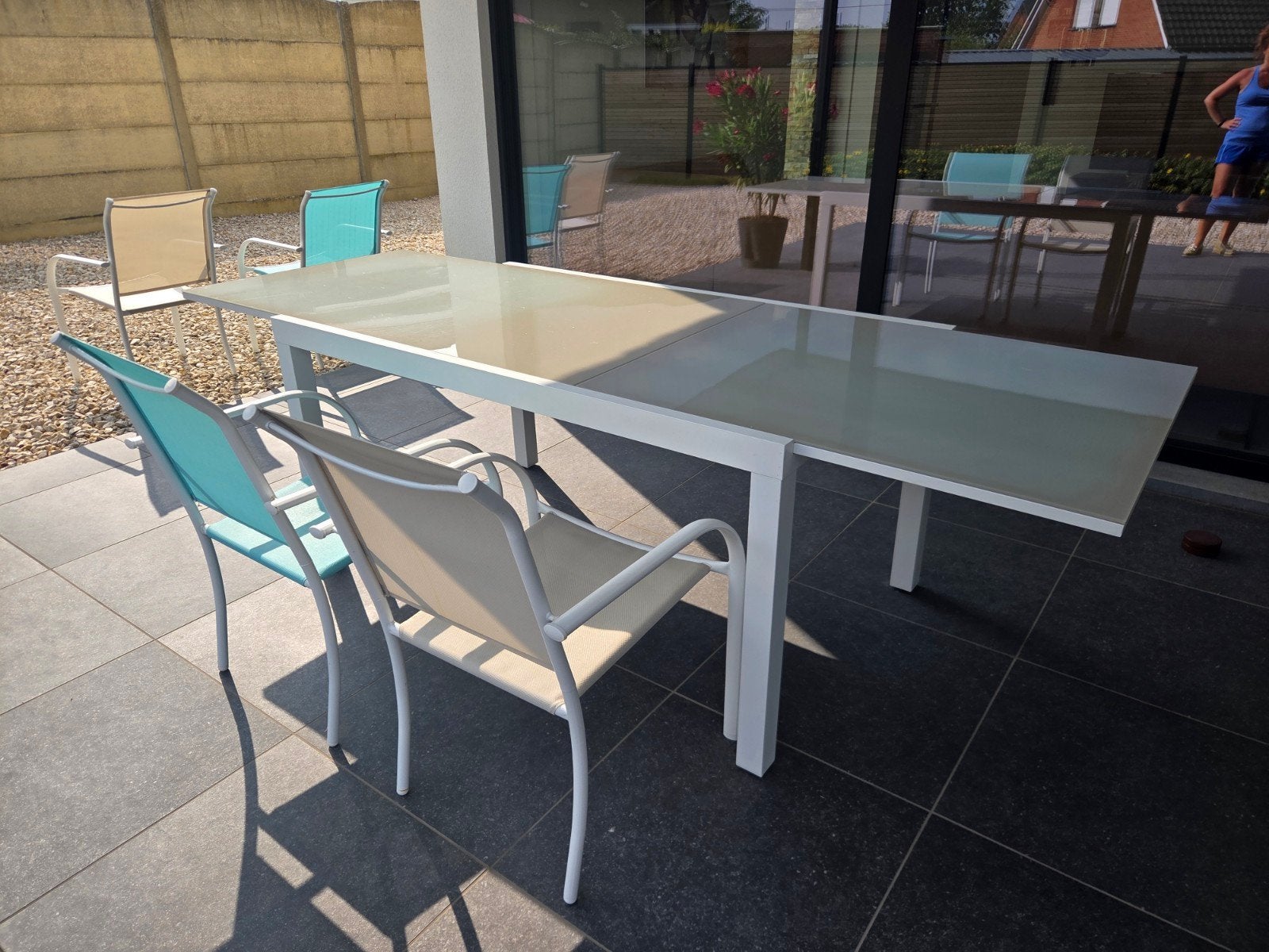 Table de jardin extensible avec 8 chaises, Jardin & Terrasse, Enlèvement, Chaise