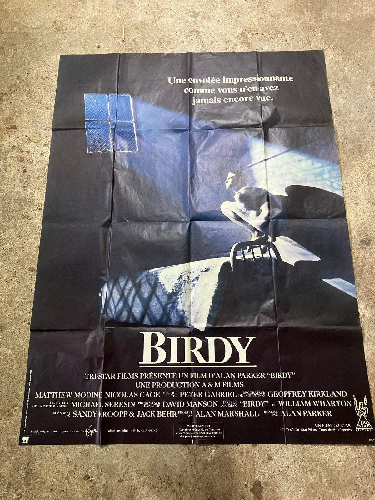 Filmaffiche Birdy van Alan Parker extra groot!!!, Ophalen of Verzenden, Zo goed als nieuw