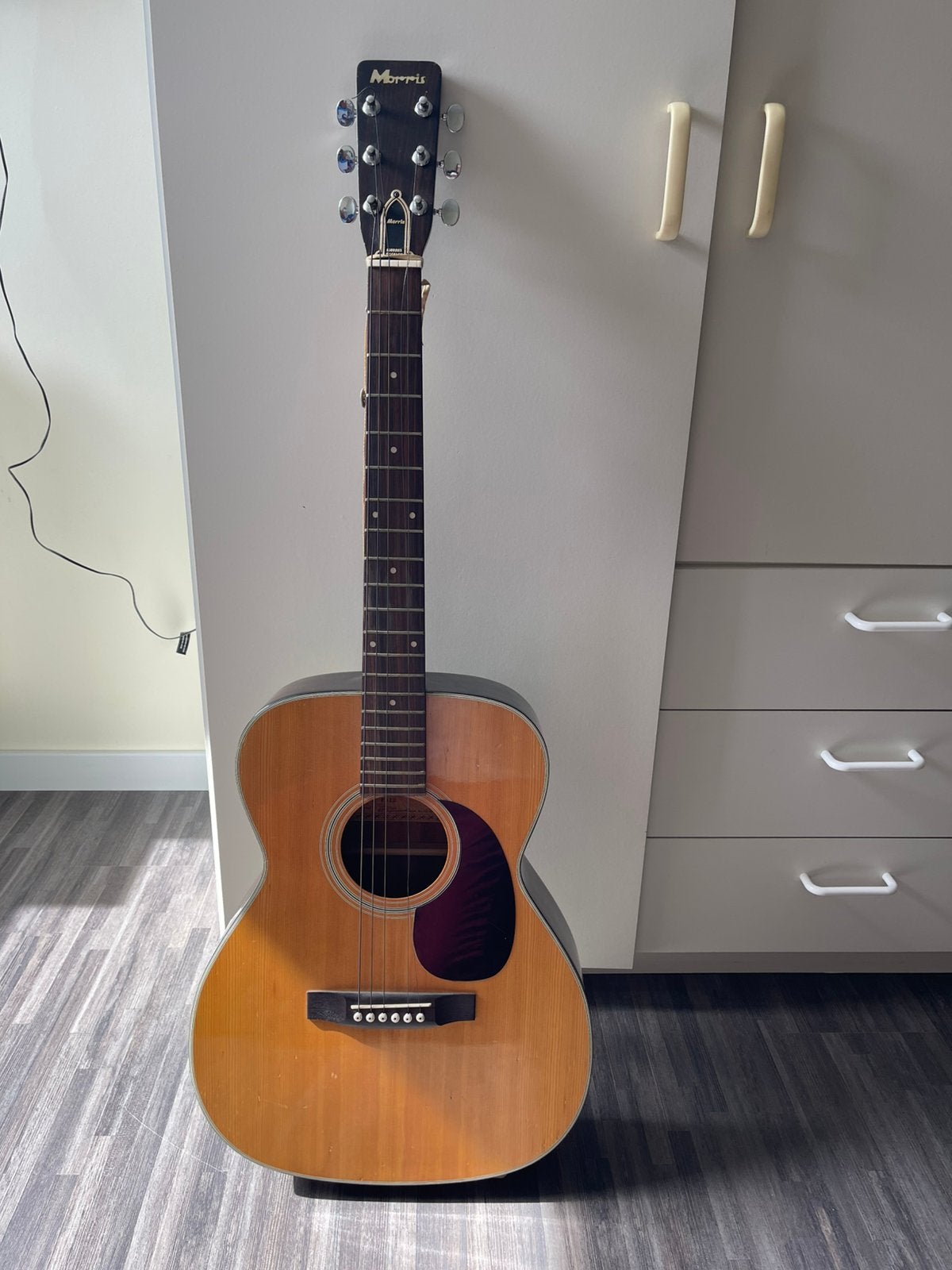 Akoestische gitaar Morris, model F-12 dd 1972 + boekjes, Ophalen, Gebruikt, Klassieke of Spaanse gitaar