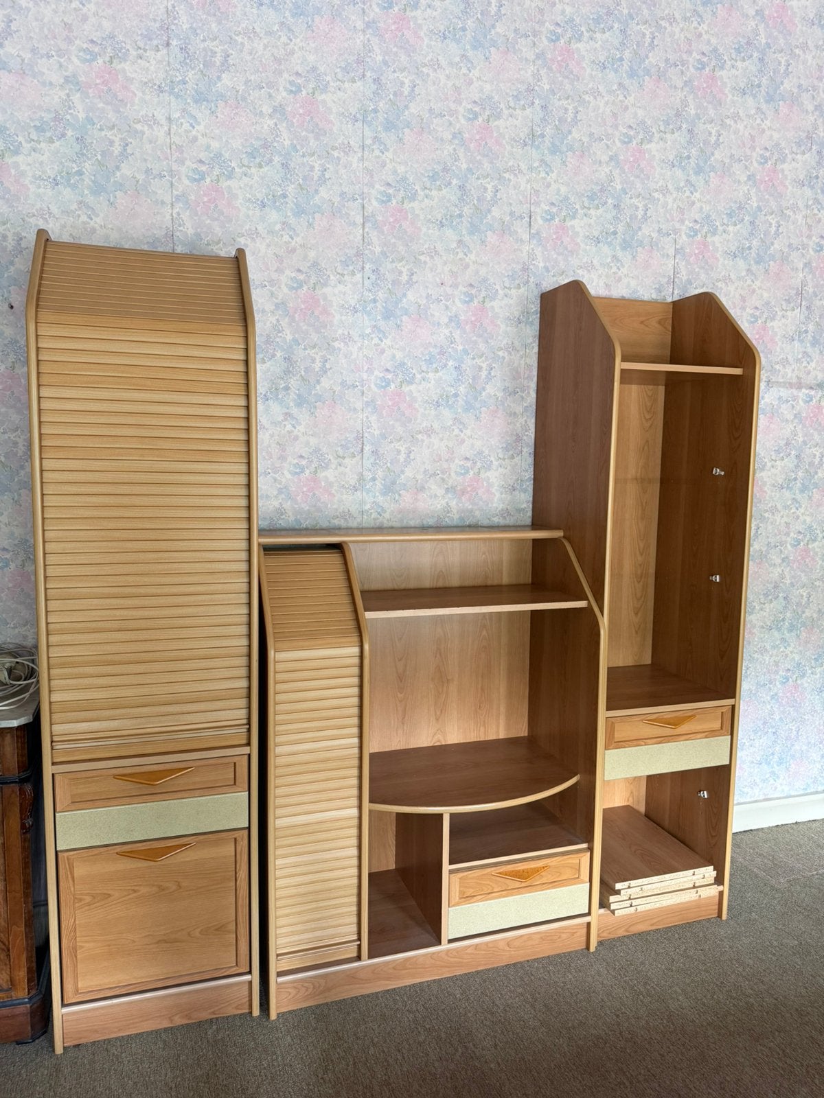 slaapkamer met bed, bureau, kleerkast en archiefkasten, Ophalen, Gebruikt, Tweepersoons