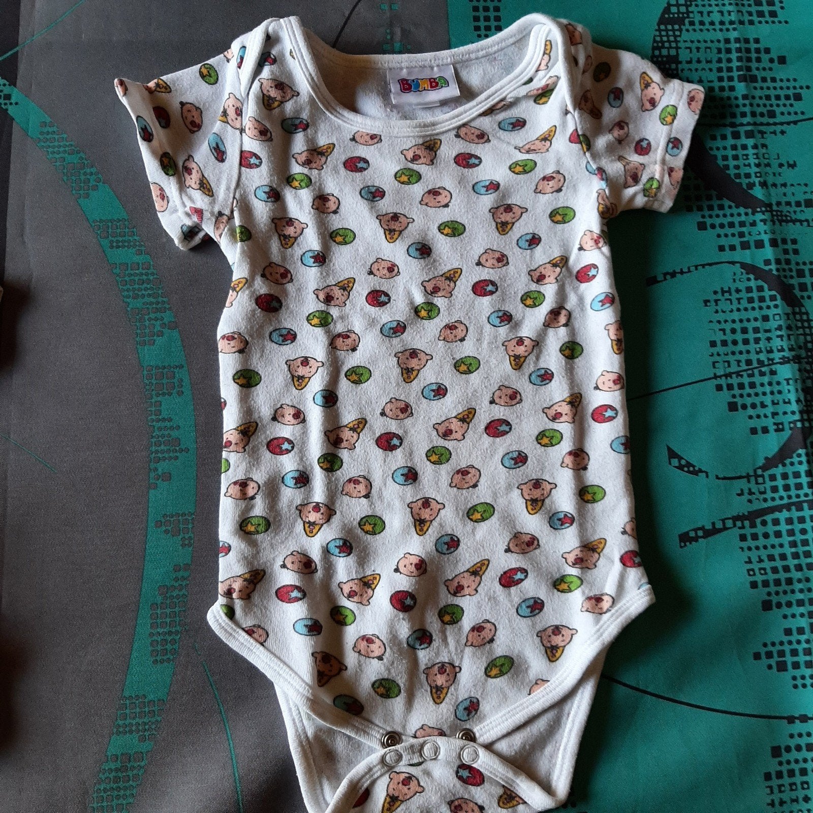 2 rompertjes korte mouw 1 Bumba 1 Petit Bateau, Kinderen en Baby's, Babykleding | Maat 80, Ophalen