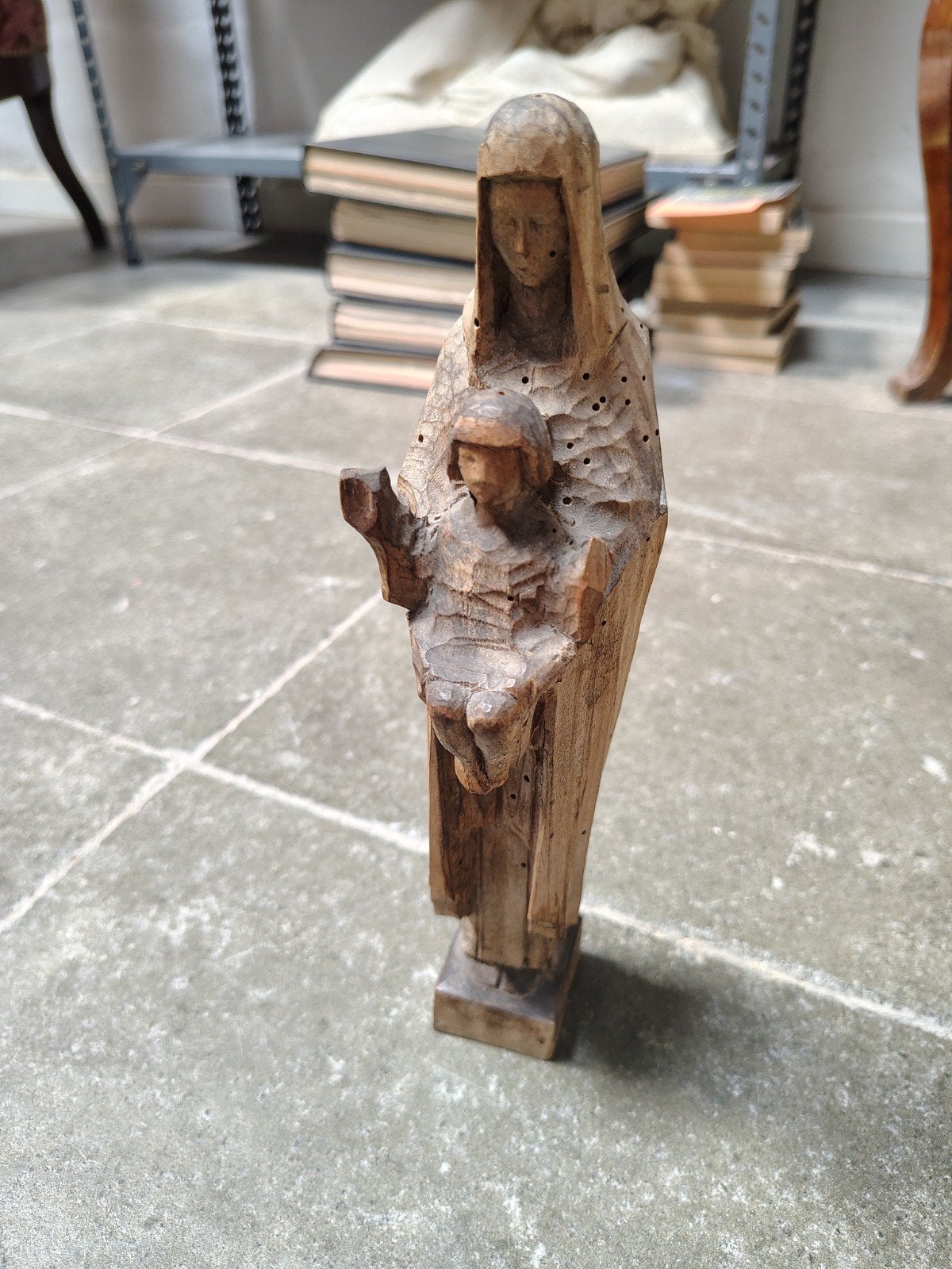 Maria met kind houtsculptuur Maurice Vander Meeren Tielt, Antiek en Kunst, Ophalen of Verzenden