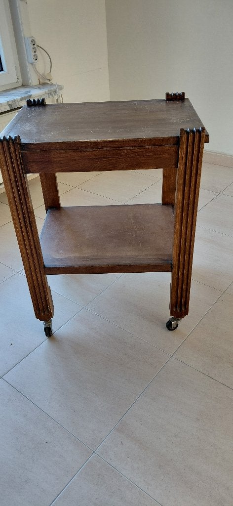 Klein houten tafeltje op wieltjes, Huis en Inrichting, Ophalen, Gebruikt