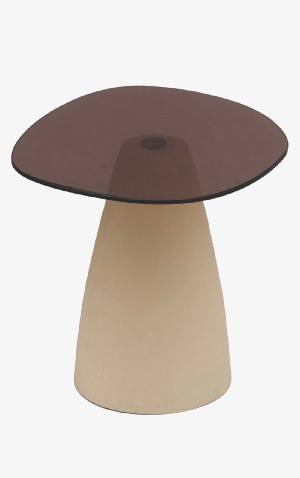 Salontafel - Beige - Glas 50 cm, Ophalen, Minder dan 45 cm, Minder dan 55 cm, Rond