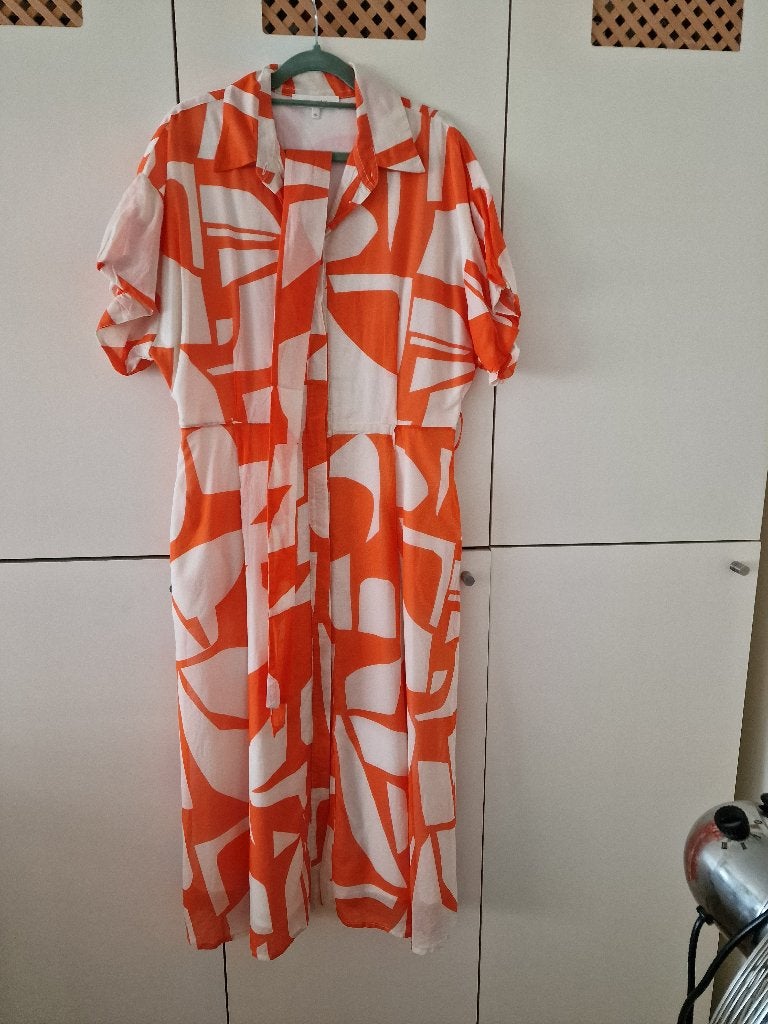 Marie Mero jurk 40, Maat 38/40 (M), Verzenden, Oranje, Onder de knie