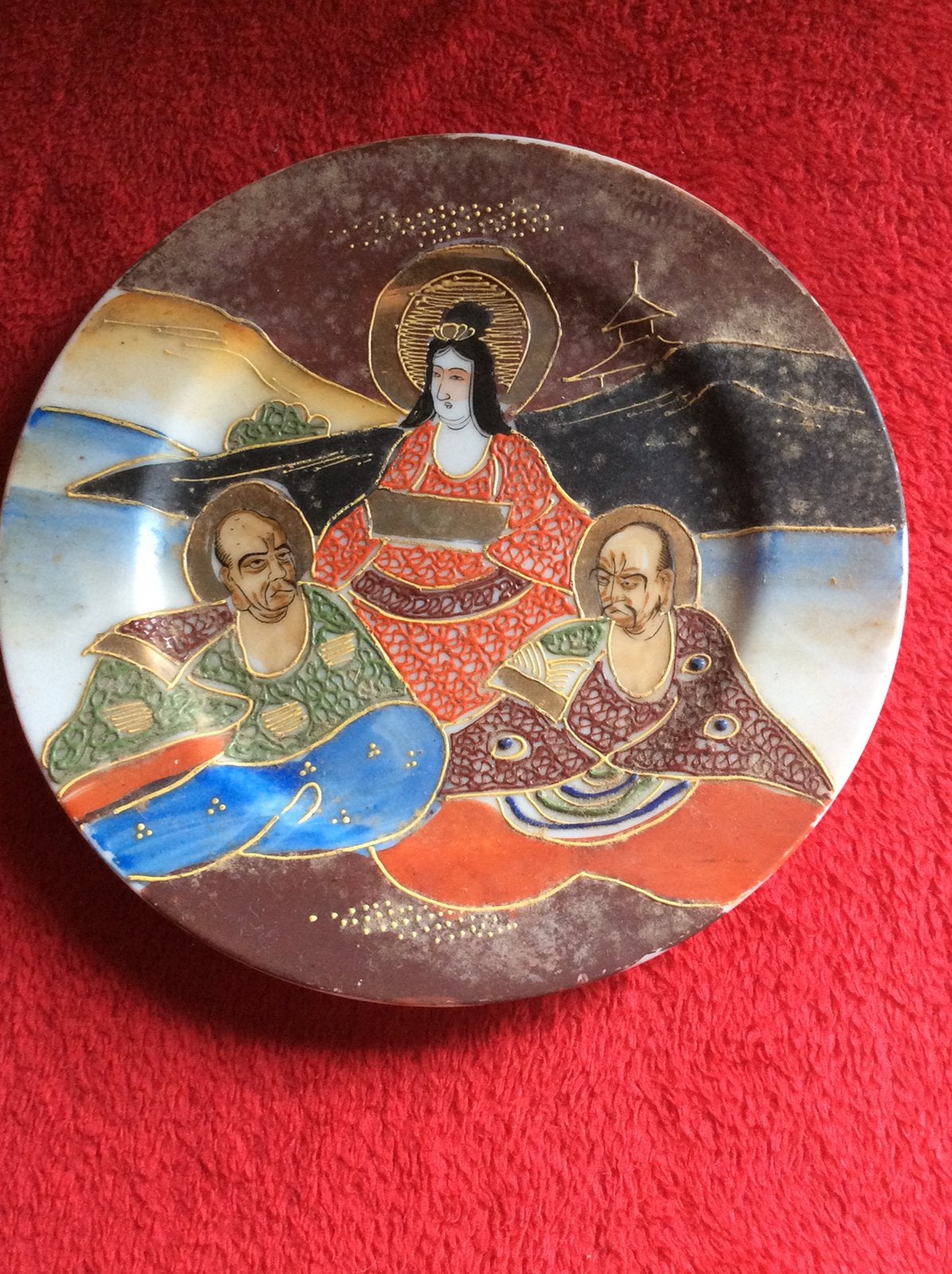 Assiette japonaise ancienne, Autres types, Enlèvement, Peint, Japon