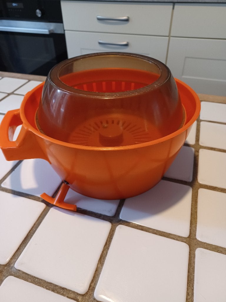 Essoreuse à salade AS Vintage orange1970 made in France, Enlèvement ou Envoi, Orange
