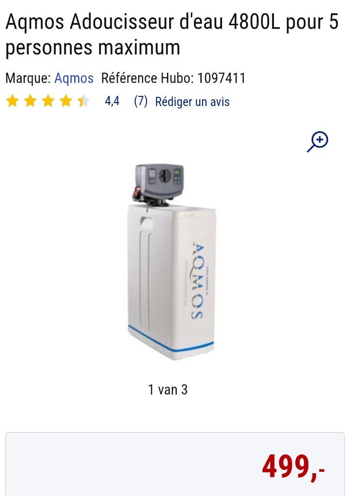 Adoucisseur d'eau AQMOS, Electroménager, Enlèvement ou Envoi, Neuf, Adoucisseur d'eau au sel