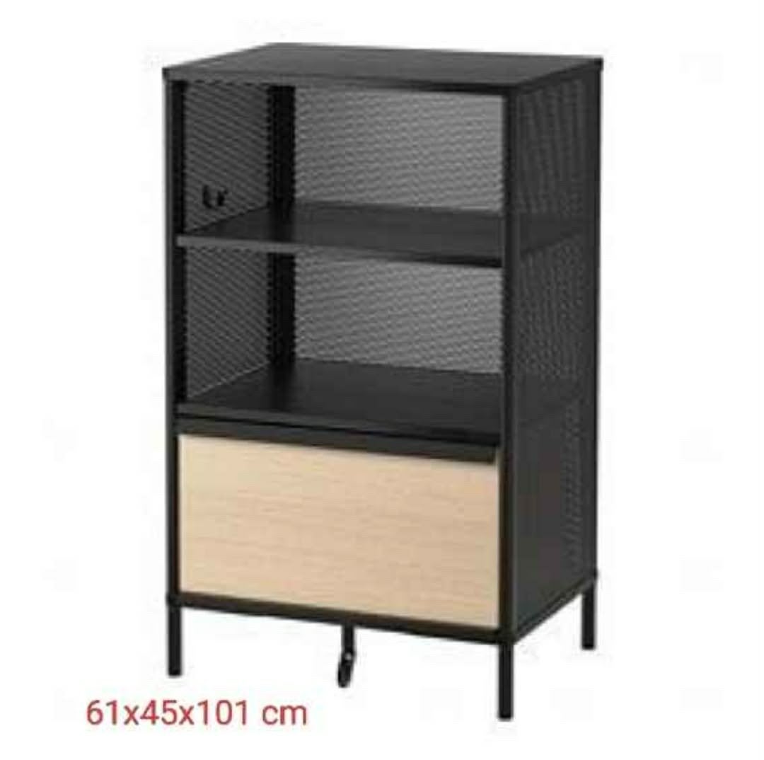 Meuble d’appoint style industriel (IKEA) – Parfait état, Maison & Meubles, Armoires | Vitrines, Enlèvement, Comme neuf, Chêne