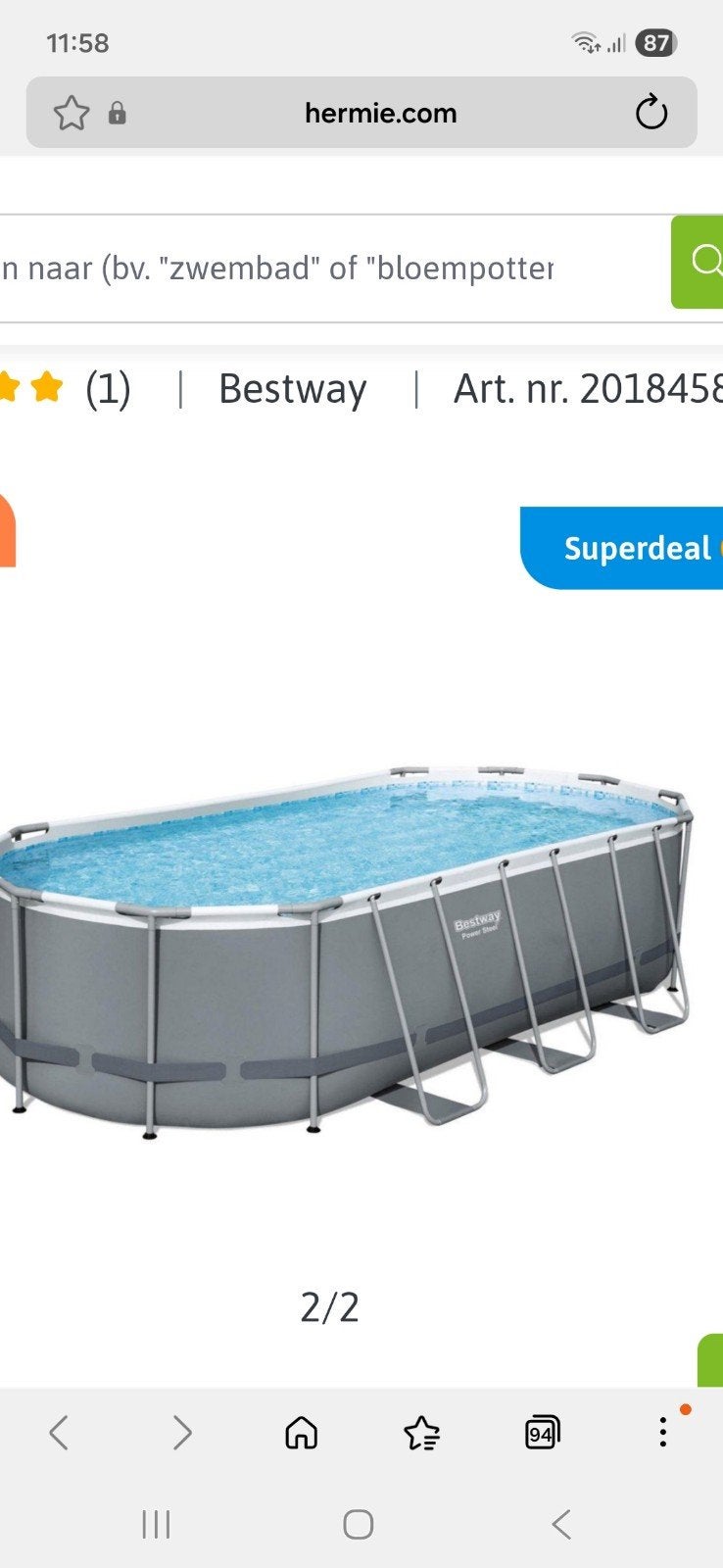 Piscine Bestway, Ophalen, Zwembadpomp