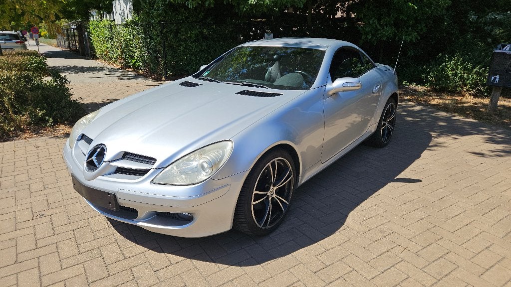 SLK200 kompressor Aut.leer,Airscarf,airco, navi,2007, Cuir, Argent ou Gris, Achat, 211 g/km