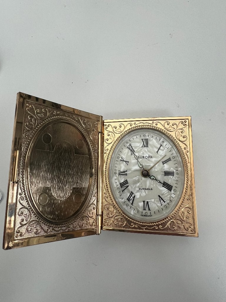 Horloge de voyage à livre mécanique vintage, Enlèvement ou Envoi