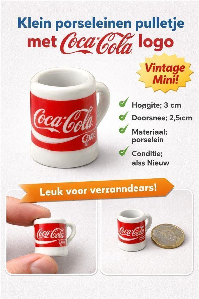 Klein porseleinen pulletje – Coca-Cola logo – vintage verzam, Verzenden, Nieuw, Porselein