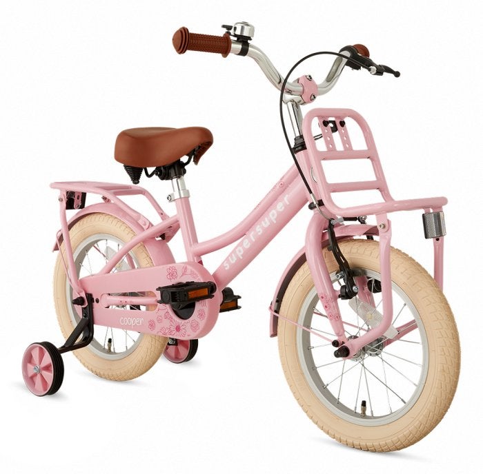 SUPERSUPER SuperSuper Cooper Kinderfiets - 14 inch - Rose, Fietsen en Brommers, Ophalen, Gebruikt, 14 inch of minder, Handrem
