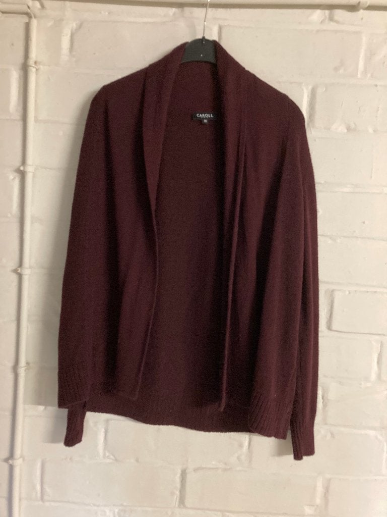 Bordeaux cardigan zonder sluiting, Caroll, maat 38, Maat 38/40 (M), Overige kleuren, Caroll, Ophalen of Verzenden