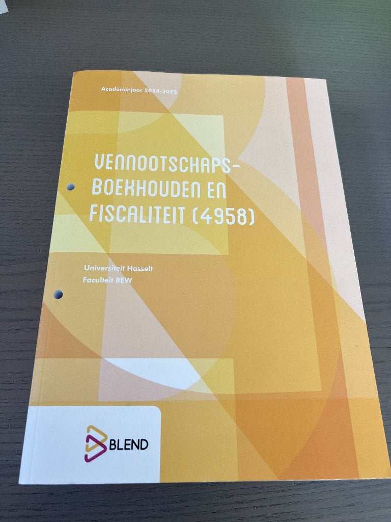 Vennootschapsboekhouden en fiscaliteit (4958), Ophalen, Zo goed als nieuw, Hoger Onderwijs