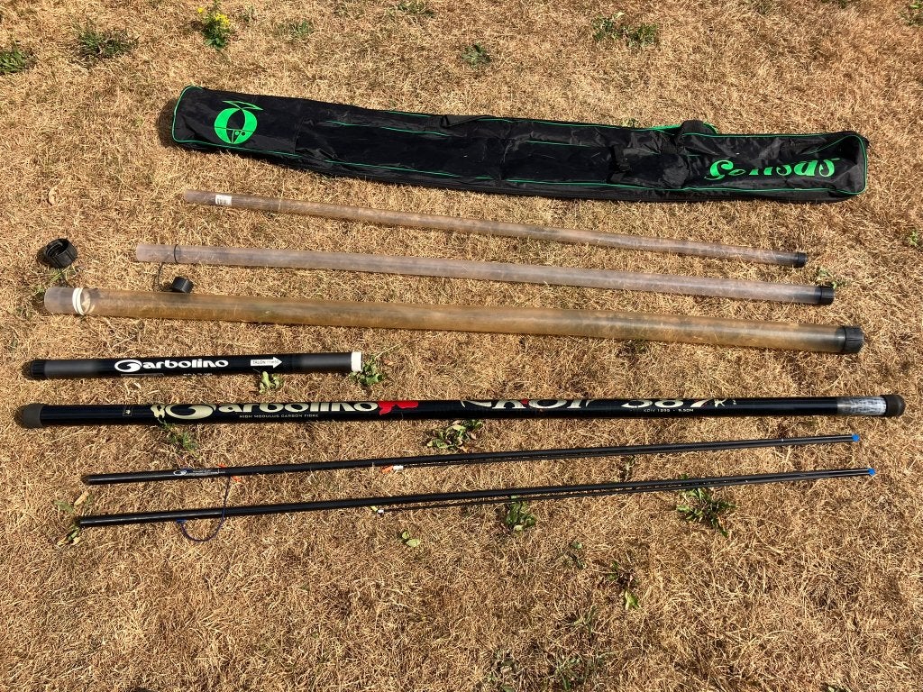 canne Garbolino Koi 387 9,5m avec sac, Enlèvement, Utilisé, Canne à lancer