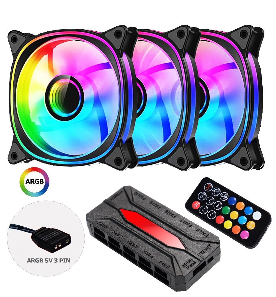 Kit Fan 3 x ARGB 120mm Fan 4 Pin, Informatique & Logiciels, Refroidisseurs d'ordinateur, Enlèvement ou Envoi, Neuf