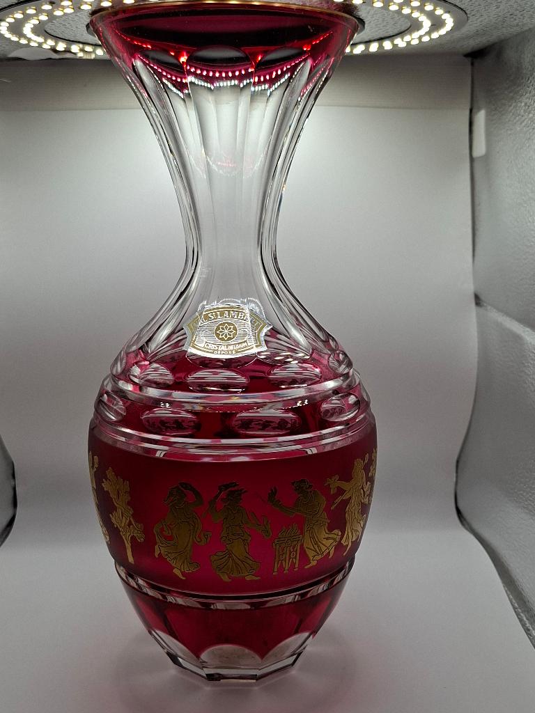 Vase danse de flore du Val Saint Lambert. Signé, Antiek en Kunst, Ophalen